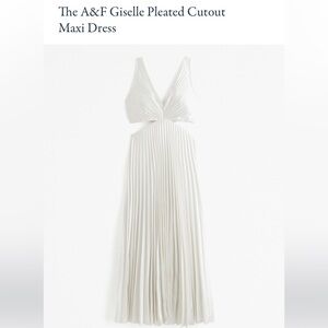 Abercrombie Giselle Pleated Cutout Maxi Dress White